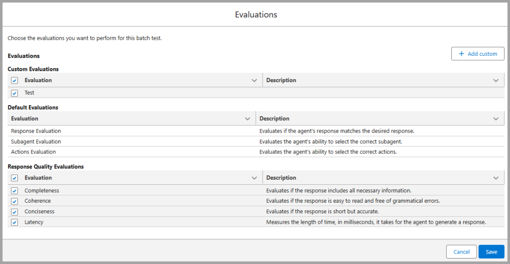Agentforce Testing Centre - Evaluations